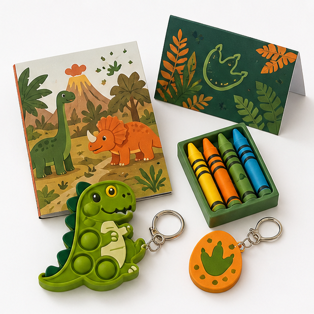 Dino Discovery party favor pack concept