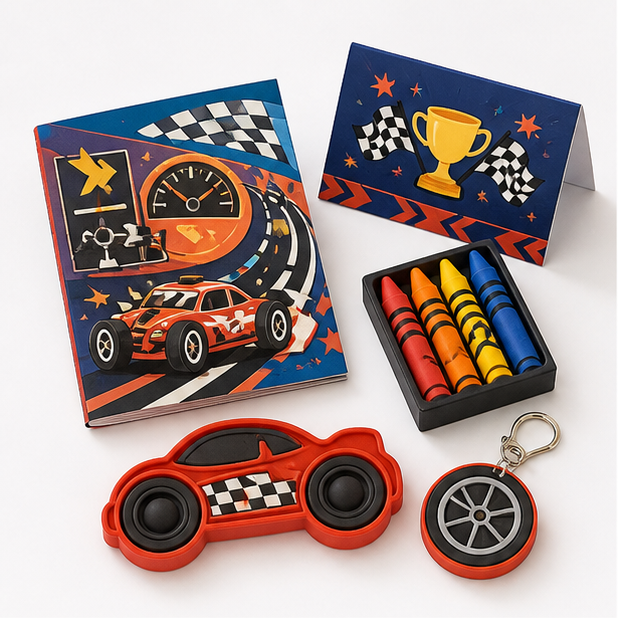 Racing Pit Crew party favor pack concept